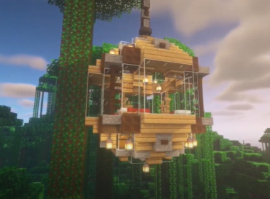 Minecraft Hanging Treehouse Build (Instructions & Materials)