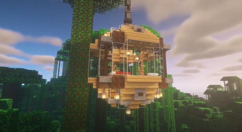 Minecraft Hanging Treehouse Build (Instructions & Materials)