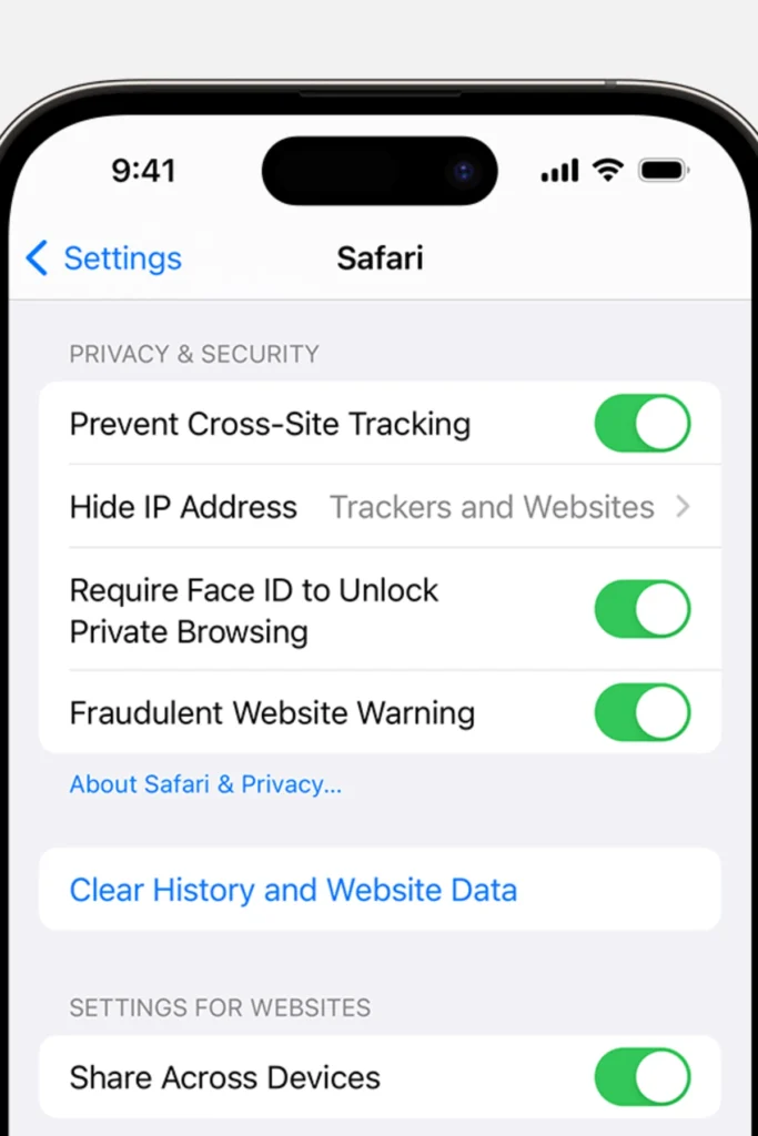 Require Face ID to Unlock Private Browsing