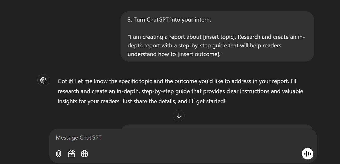 Turn ChatGPT into your intern