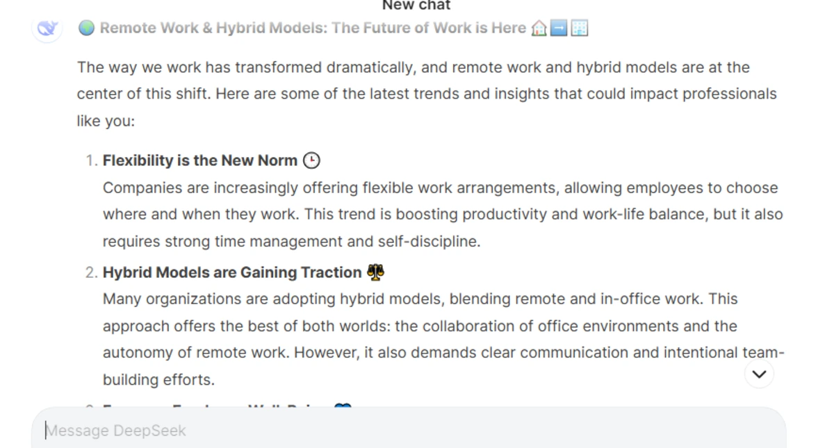 LinkedIn Post: The Future of Remote Work—What’s Next? Deepseek