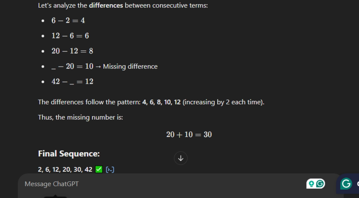 The Missing Number Puzzle ChatGPT