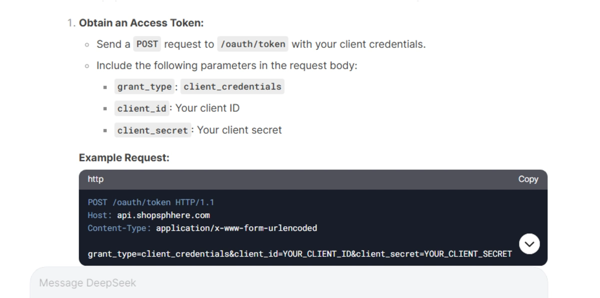 API Documentation Deepseek