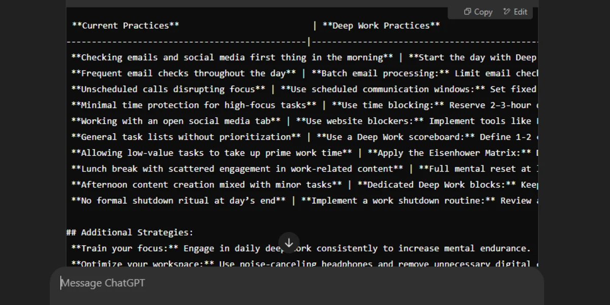 Adopt the Deep Work Philosophy ChatGPT