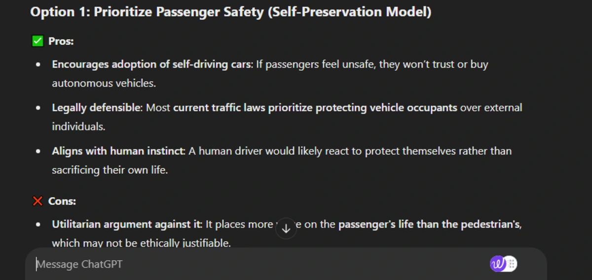 Autonomous Vehicles in Emergencies ChatGPT