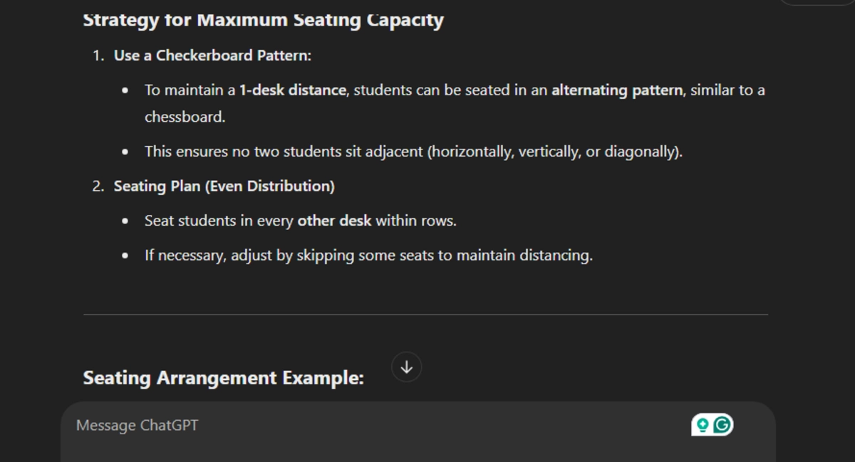 Classroom Seating Arrangement ChatGPT