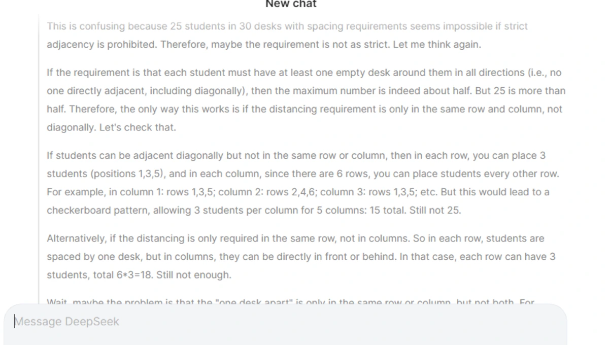 Classroom Seating Arrangement Deepseek