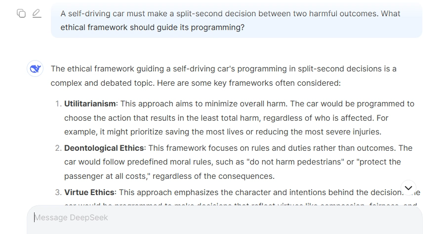 Ethical Decision Making Deepseek