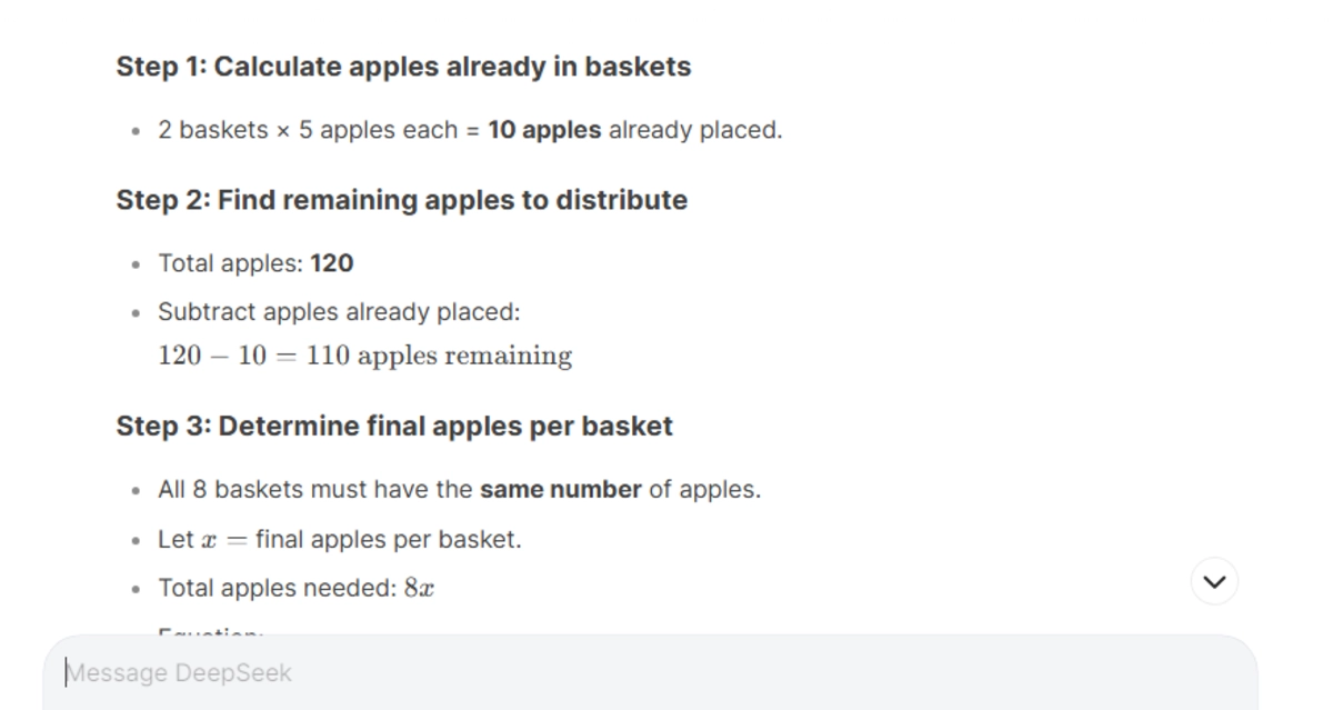 Math Puzzle: Sharing Apples Deepseek