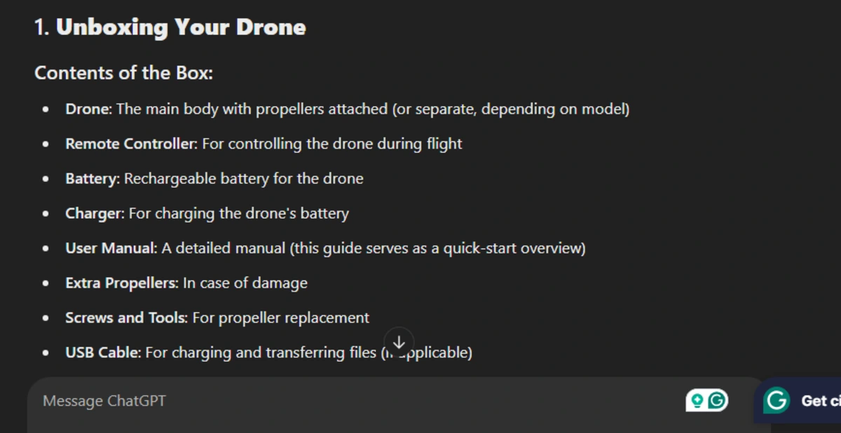 Quick Start Guide for a Drone ChatGPT