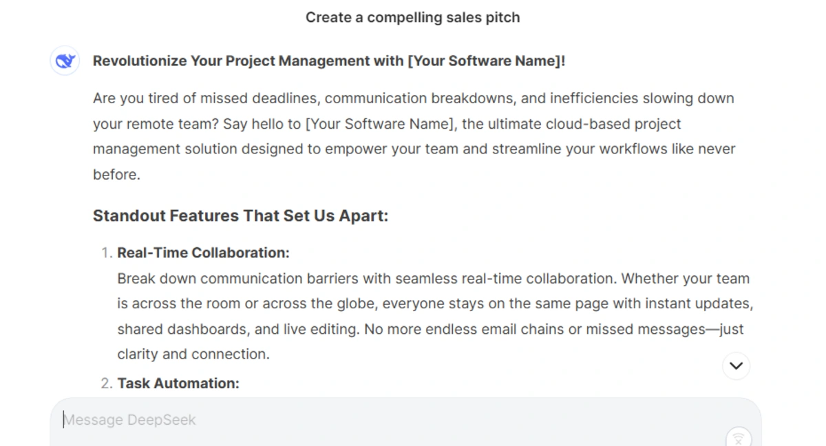 SaaS Product Deepseek
