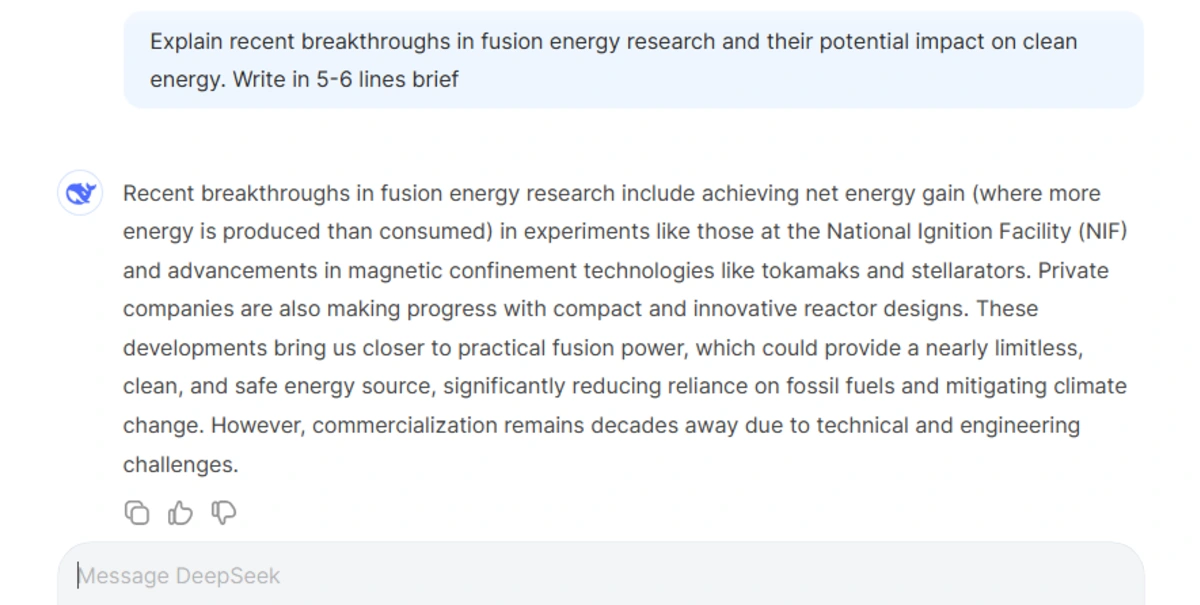 Scientific Research Summary Deepseek