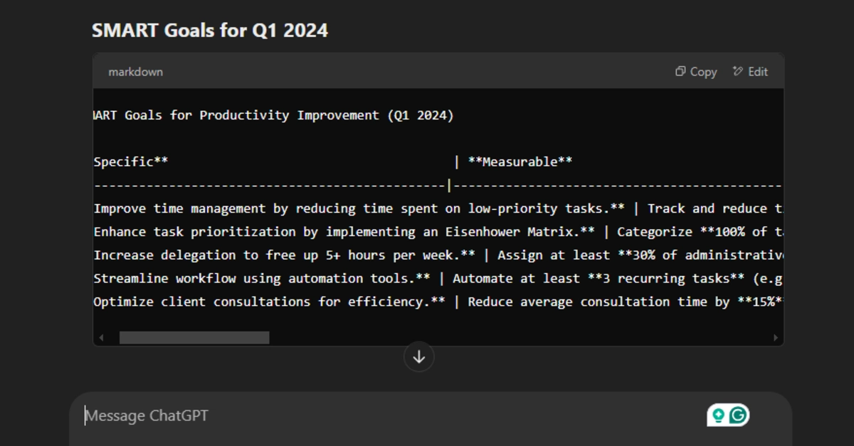 Set Goals Using SMART Goals Framework ChatGPT