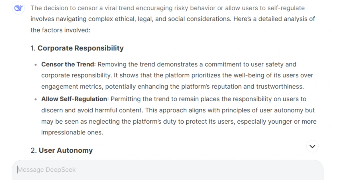Social Media Moderation Deepseek