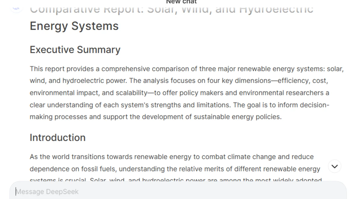 Technical Report on Renewable Energy Systems Deepseek