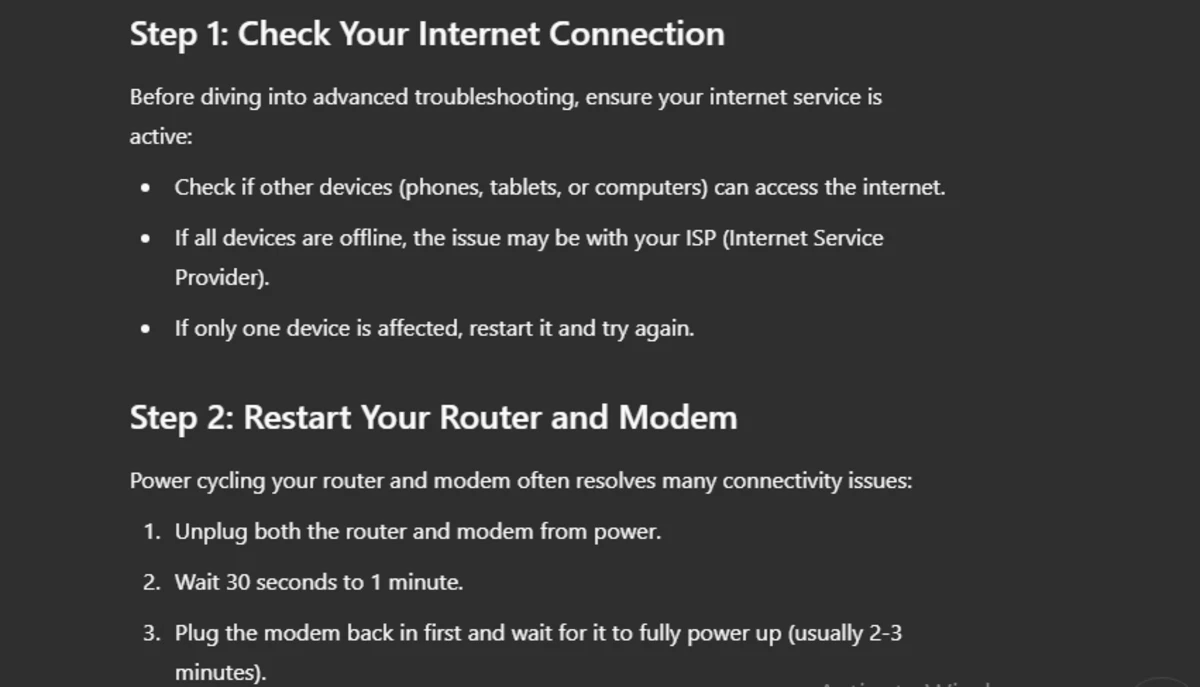 Troubleshooting Guide for Network Issues ChatGPT