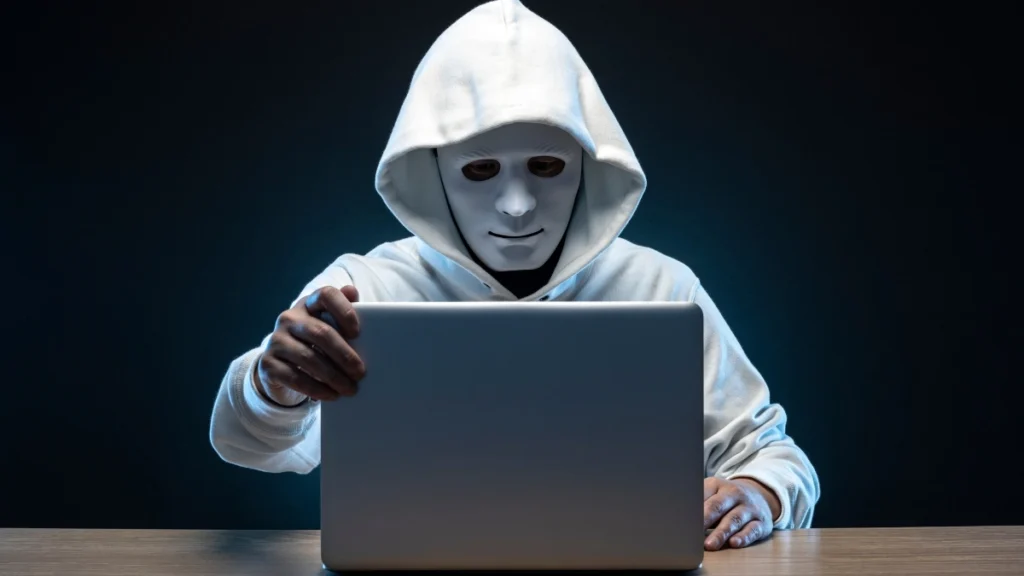 hacker using laptop