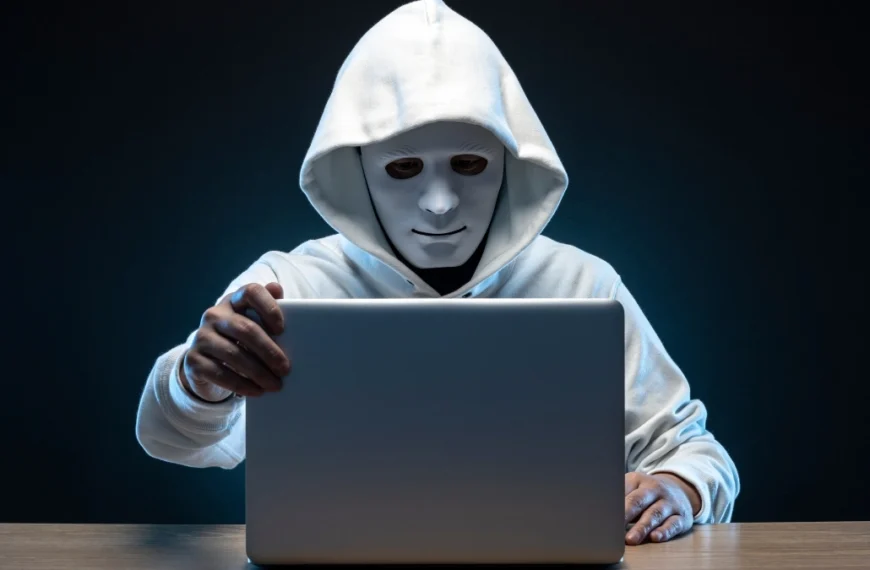 hacker using laptop